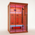 Infrared Sauna Built for Daily Wellness, Full Spectrum Heat, Canadian Hemlock Wood, Glass Door, Red Light