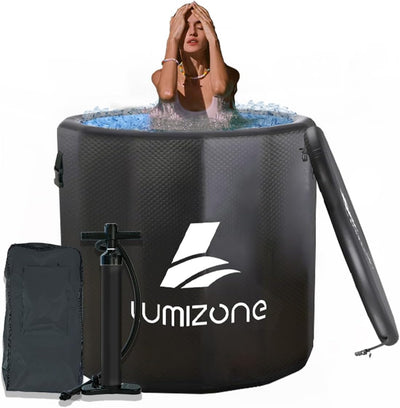 Inflatable Cold Plunge Tub 118 Gallons Capacity Ice Bath Black