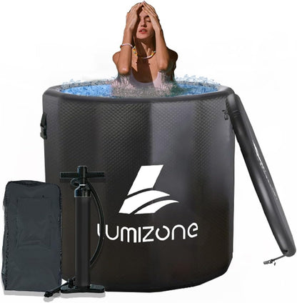 Inflatable Cold Plunge Tub 118 Gallons Capacity Ice Bath Black