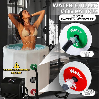 Inflatable Cold Plunge Tub 118 Gallons Capacity Ice Bath Black