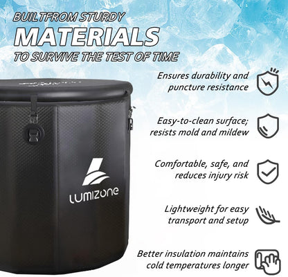 Inflatable Cold Plunge Tub 118 Gallons Capacity Ice Bath Black