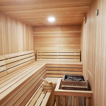 Custom Indoor Sauna Room - 5' x 5' x 8' - Finnish Sauna Builders