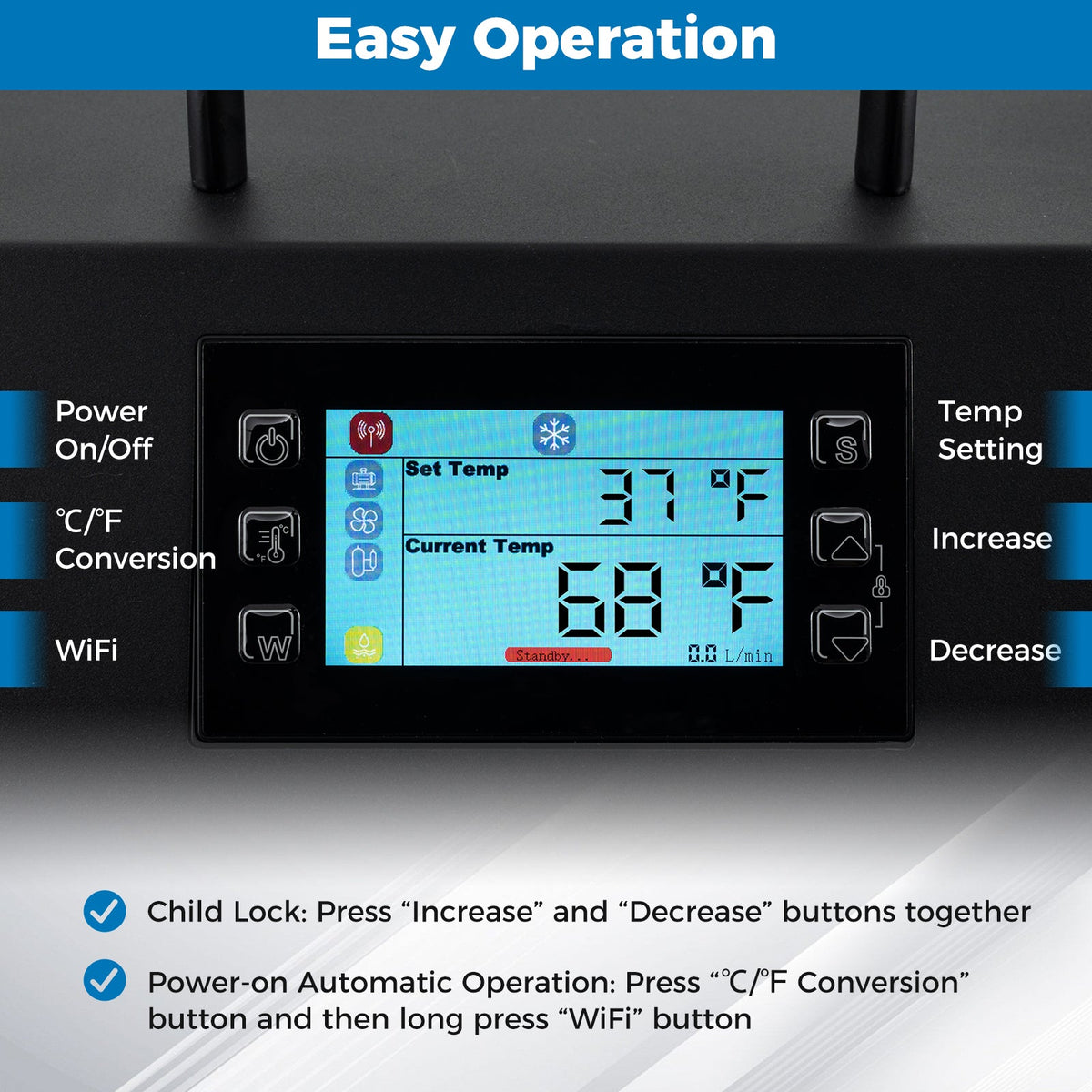 HP Ice Bath Water Chiller for Cold Plunge Tubs with Compressor-Black