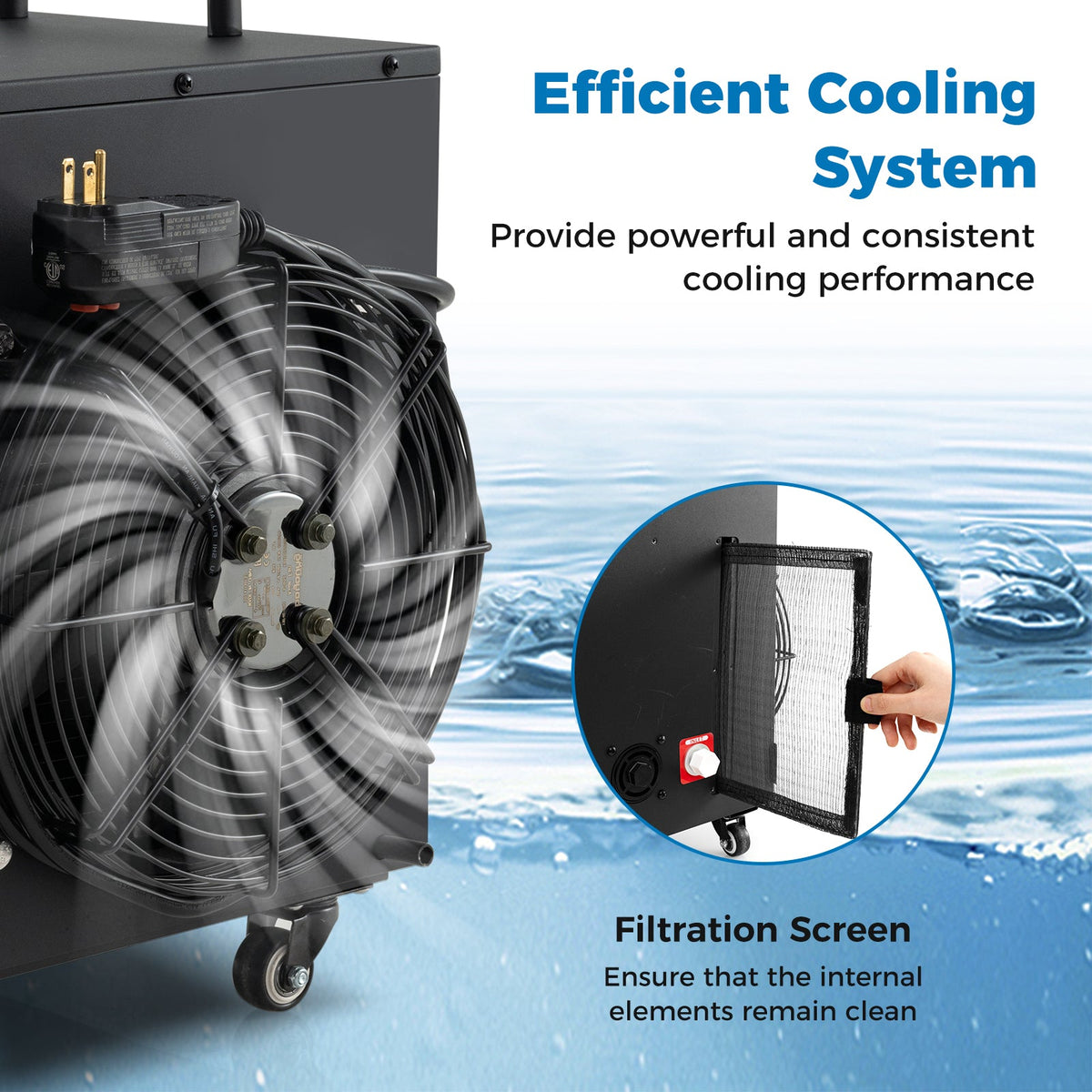 HP Ice Bath Water Chiller for Cold Plunge Tubs with Compressor-Black