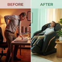 Massage Chair Built for Full Body Relief, Zero Gravity Design, 5 Automatic Modes, Multiple Airbag System — Before & After